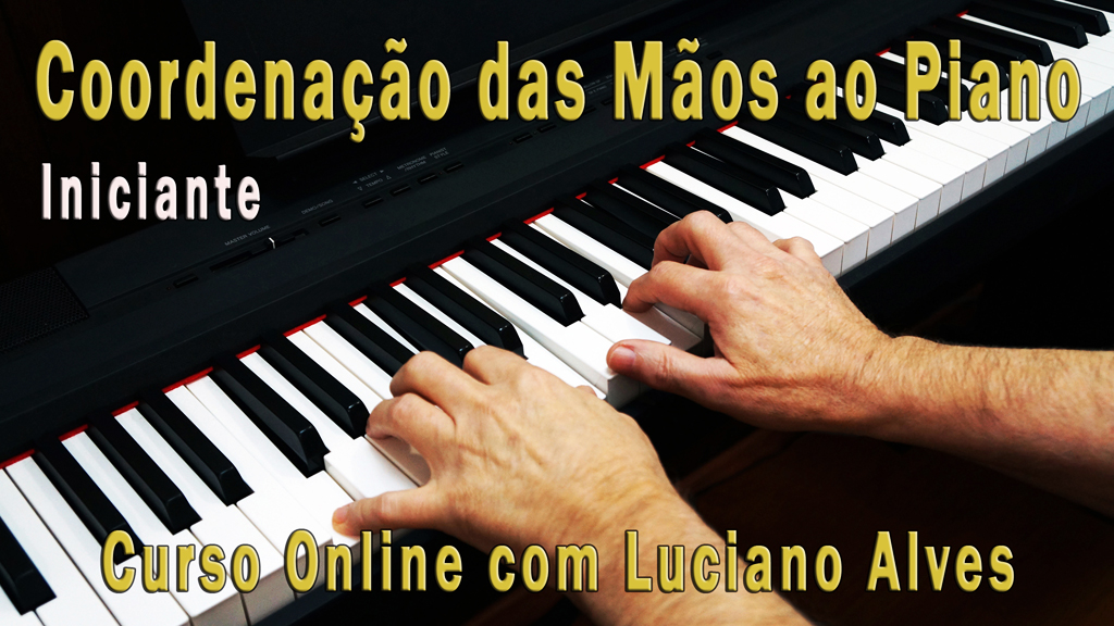 AULA de Piano Aula de Teclado: PRIMEIRA MÚSICA com 2 MÃOS em