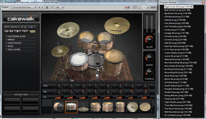 Painel da bateria Drum Kit do Sonar