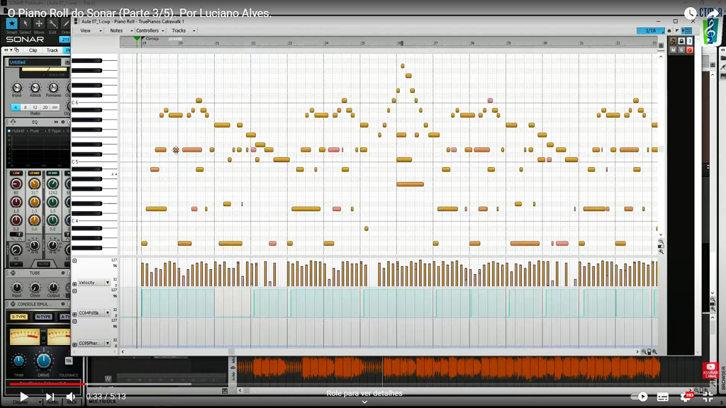 Painel do Piano Roll do Sonar por Luciano Alves